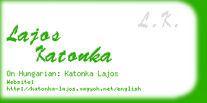 lajos katonka business card